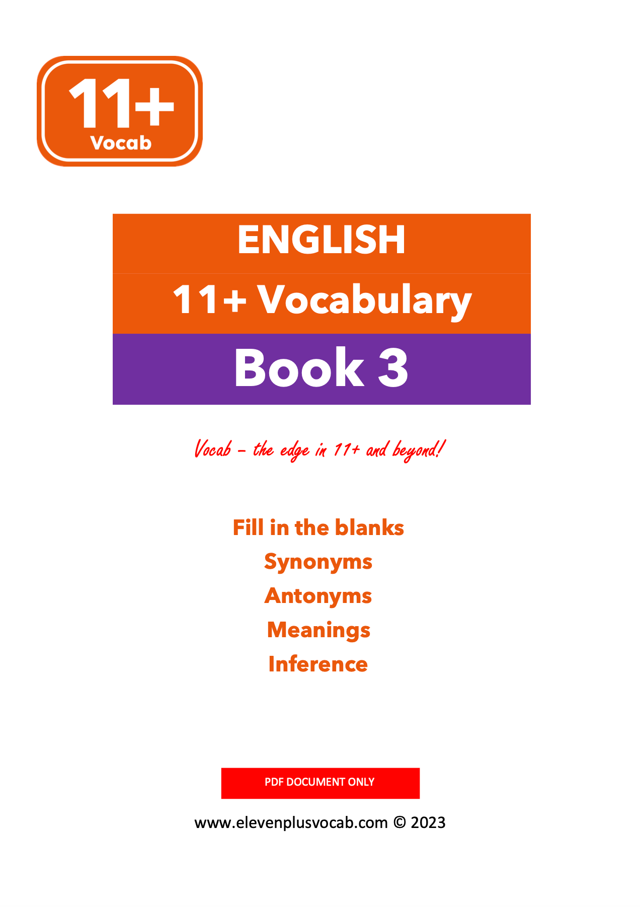 11+ English Vocab - PDF Book 3