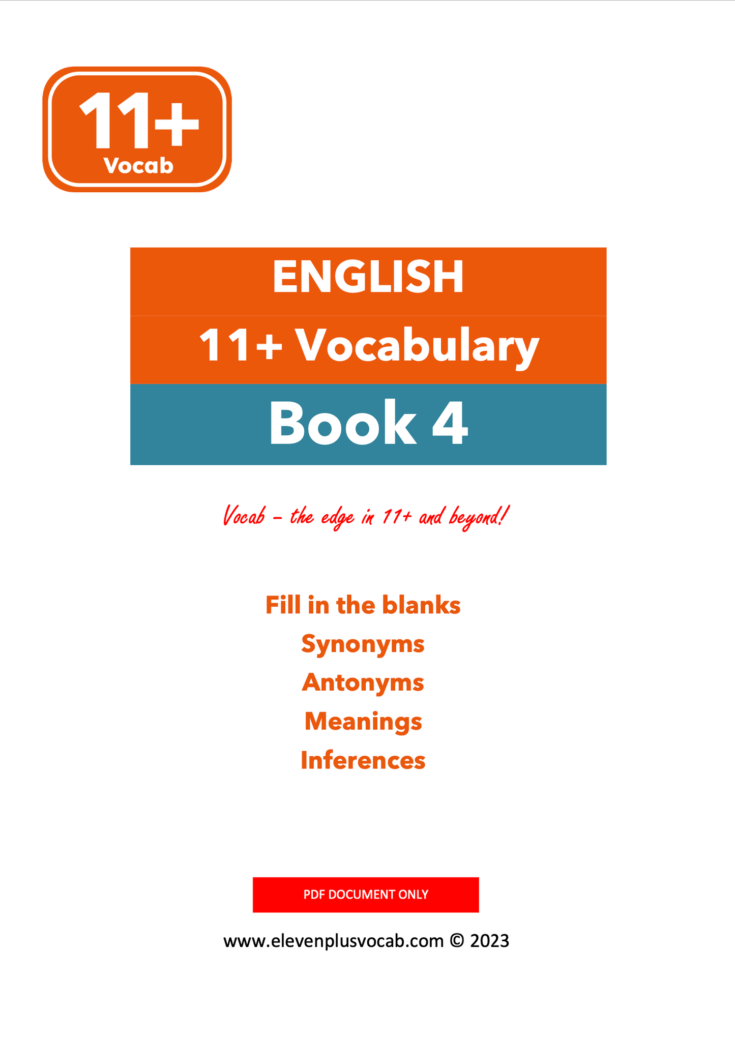 11+ English Vocab - PDF Book 4