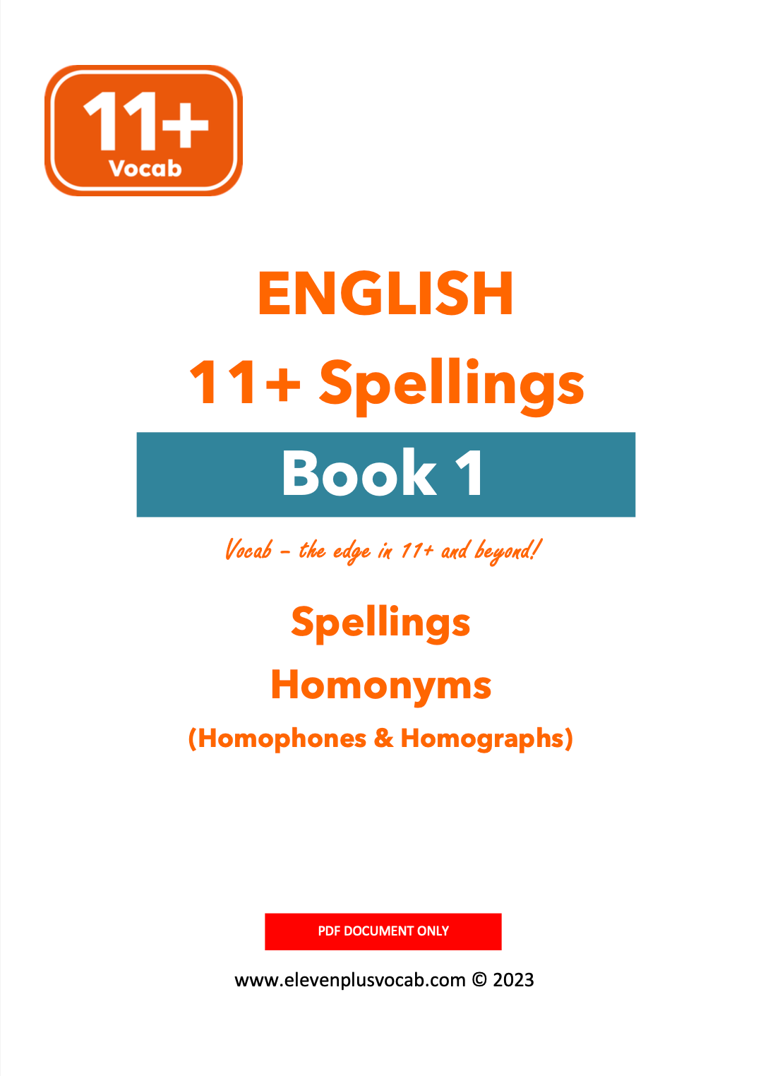 11+ English Spellings - PDF Book 1