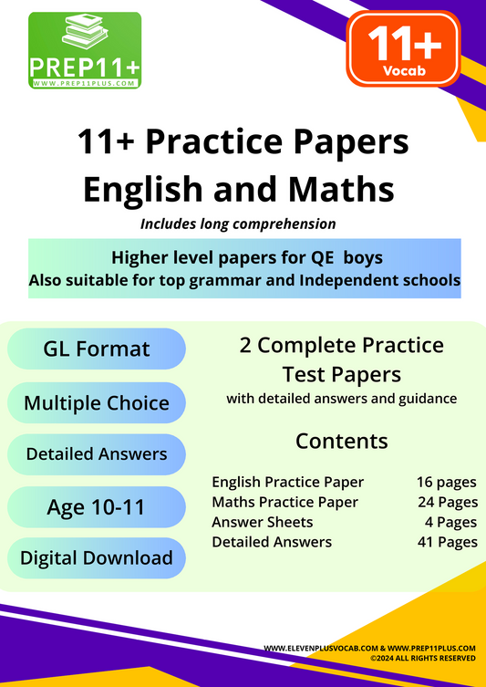 GL 11+ Practice Paper - QE Boys
