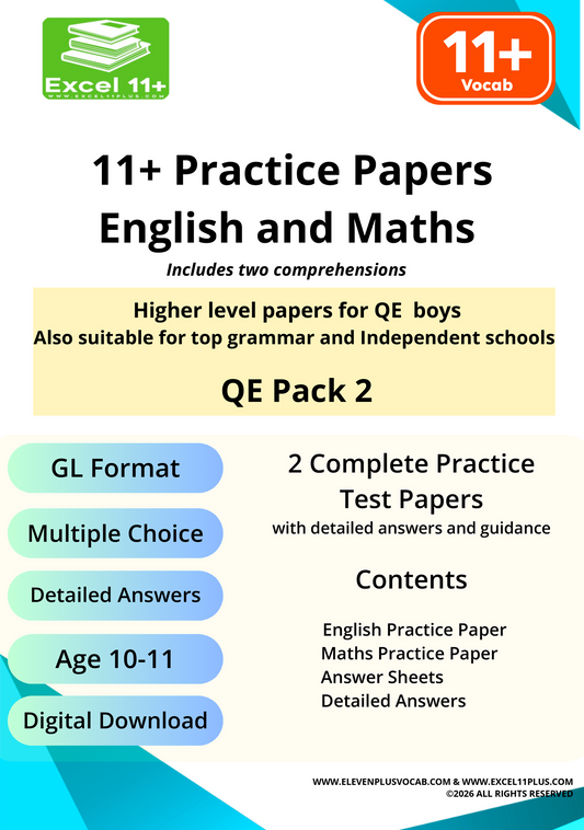 GL 11+ Practice Paper - QE Boys - Pack 2