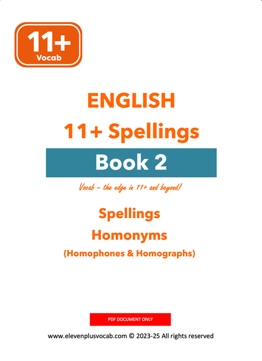 11+ English Spellings - PDF Book 2