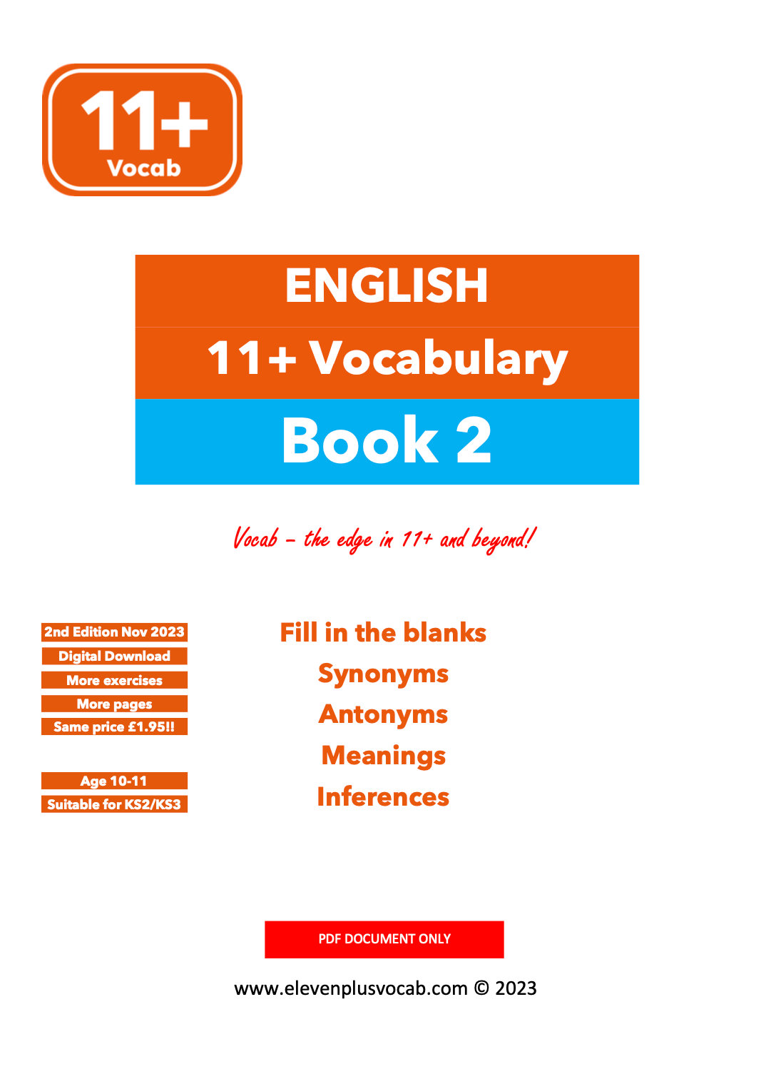 11+ English Vocab - PDF Book 2 (2nd Edition)